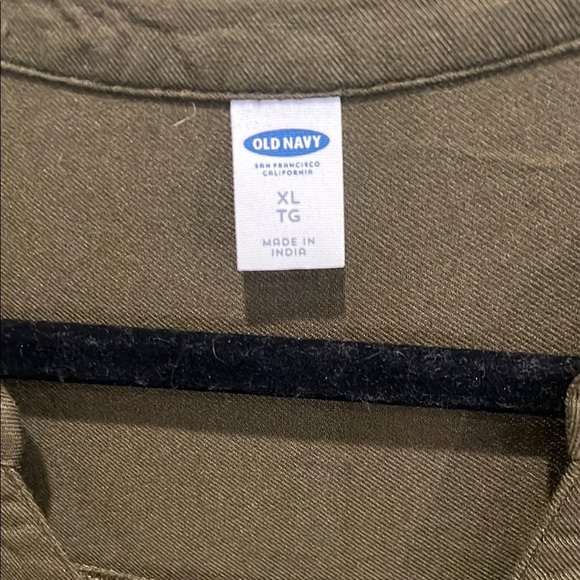 Old Navy Khaki Button-Up drop waist dress - Picture 2 of 3